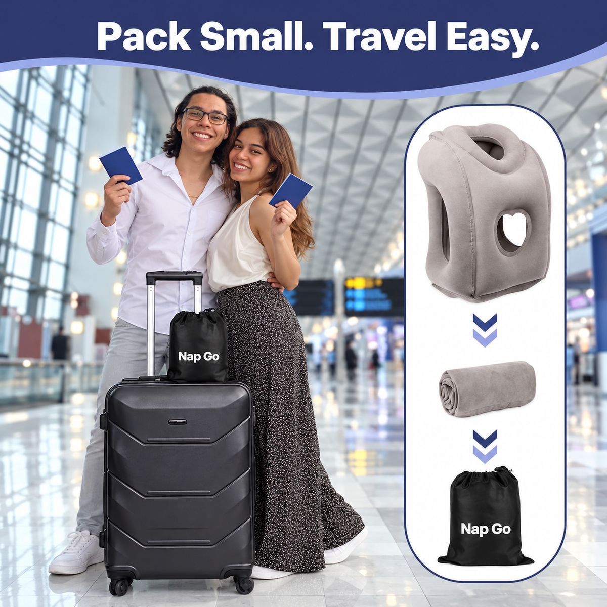 NapGo™ Inflatable Travel Pillow